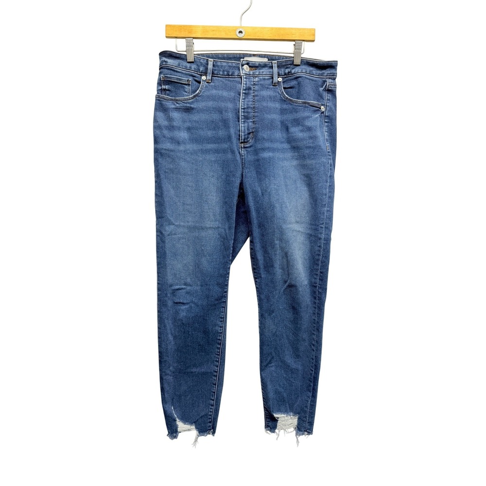 LOFT Jeans High‎ Rise Raw Hem Skinny 31 Medium Wash Women